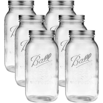 Ball Wide Mouth Mason Jars 64 oz (6 Pack)