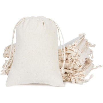 Cotton Muslin Drawstring Bags (50 Pack)
